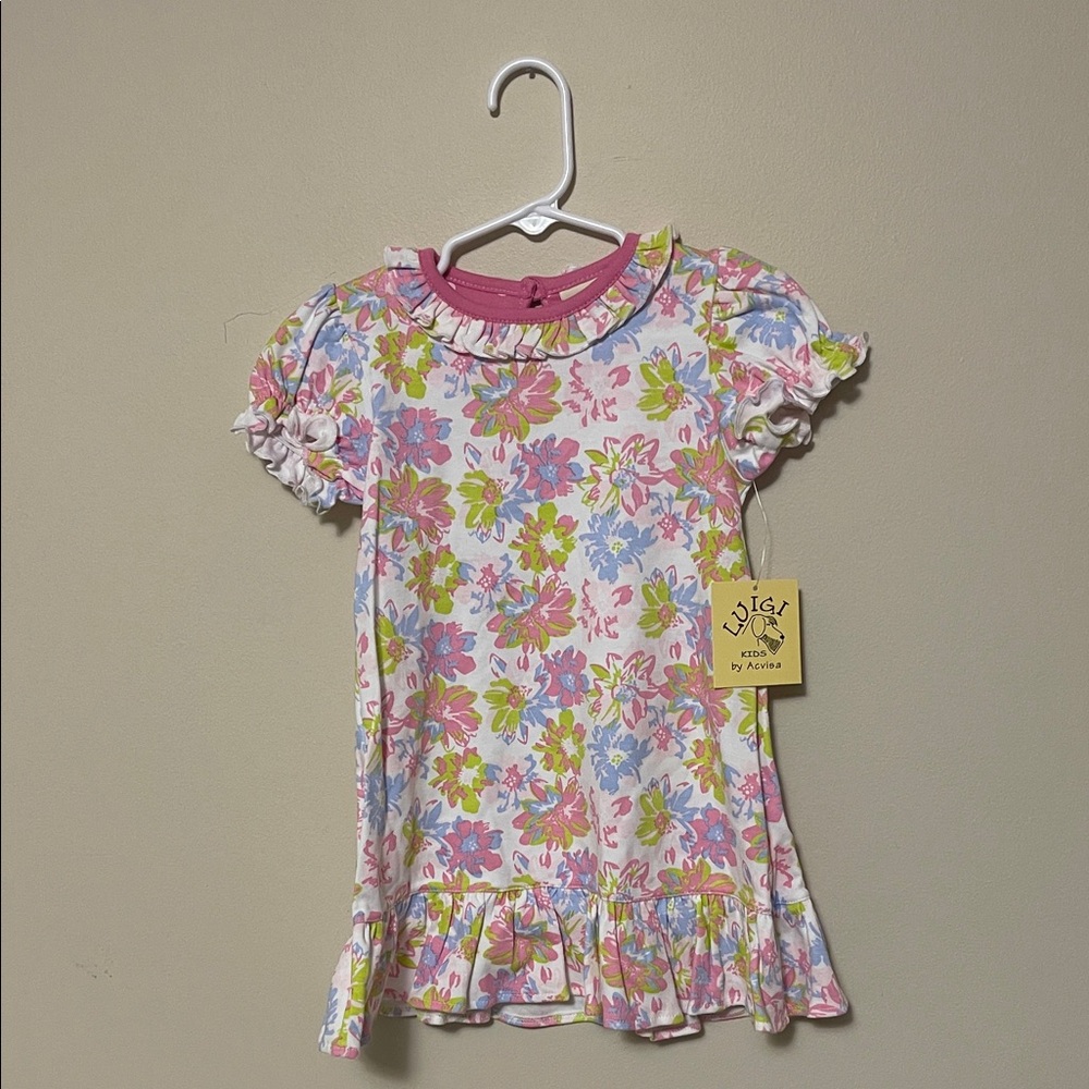 NWT- Boutique Floral Ruffle Sleeve Dress - 2T